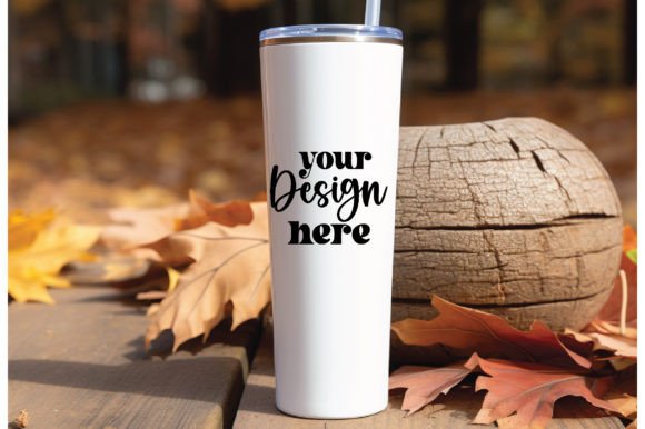 20 Oz Skinny Fall Tumbler Mockup 20 for Graphics & Bottles Amp