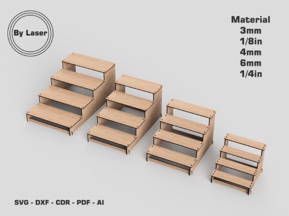 4 Shelf Counter Display Stand, Laser Cut Review