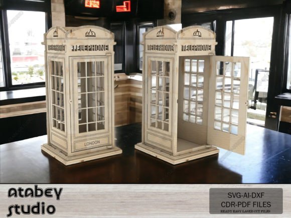 British Phone Booth, Telephone Box Plans for Laser Cutting and Other Home Decor