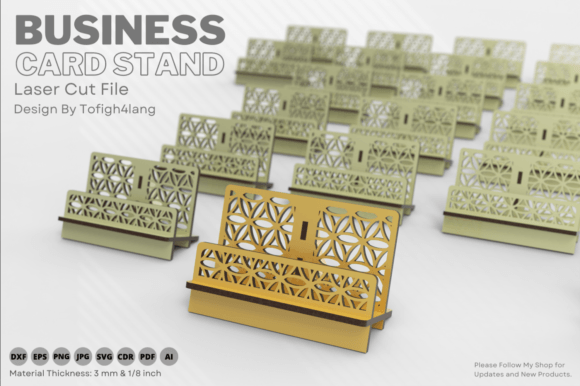 Business Card Stand Holder Laser Cut for Modern Stands