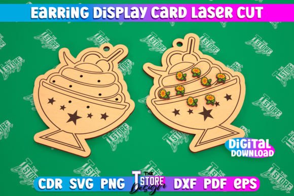 Earring Display Card Jewelry Stand CNC for Laser Cutting Stands