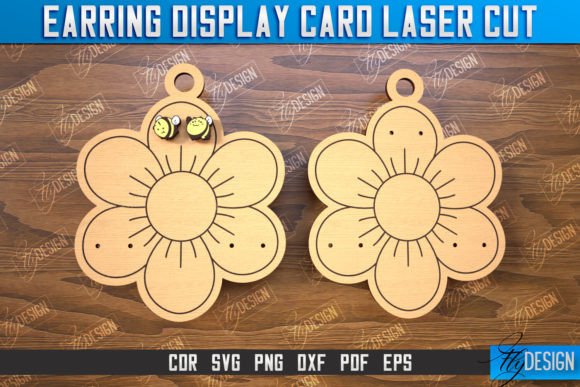 Earring Display Flower Shaped Display for Laser Cutting and Earrings Content
