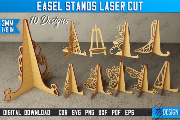 Easel Stands Bundle Art Plate CNC for Laser Cutting Stands