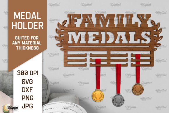 Family Medal Display Laser Cut SVG for Wall Decor