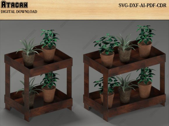 Indoor Plant Stand Laser Cutting Files for Editorial Design