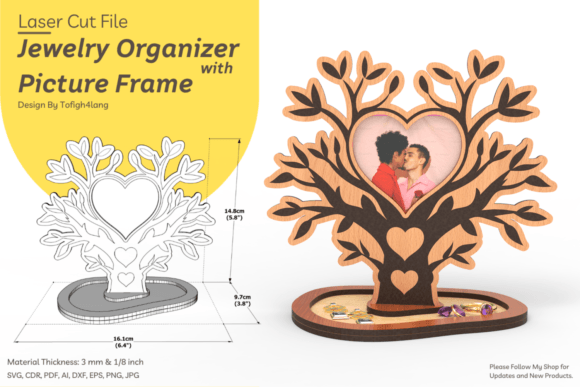 Jewelry Organizer Laser Cut File SVG for Stands