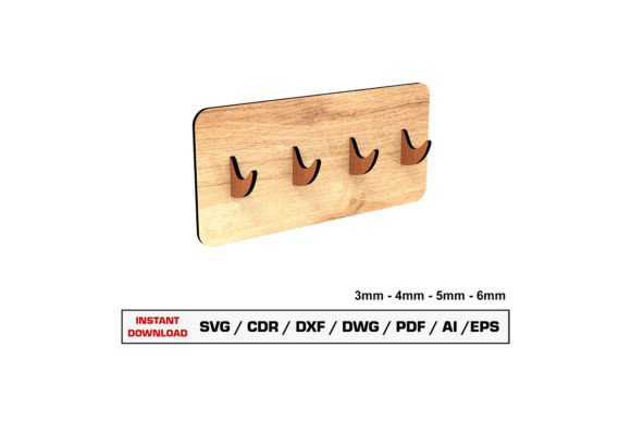 Keychain Hanger Laser File, Wall Hanger for Modern Stands