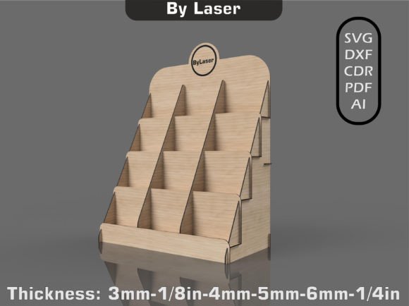 Laser Cut File Countertop Display Stand