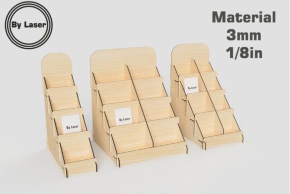 Laser Cut Files Counter Display Stand for Modern Stands