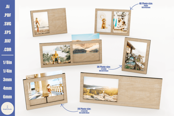 Laser Cut Photo Frames Set - 18 Designs