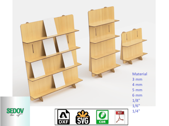 Laser Cut Retail Shelves Set 3 Sizes for Laser Cutting Stands
