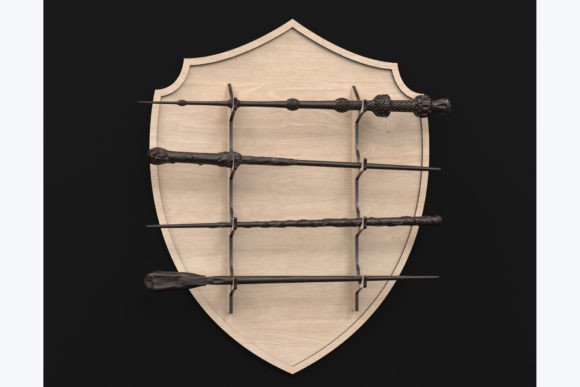Laser Cut Shield Wand Display Stand Svg for Stands