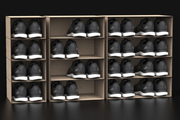 Laser Cut Shoe Rack Svg Files for Modern Stands