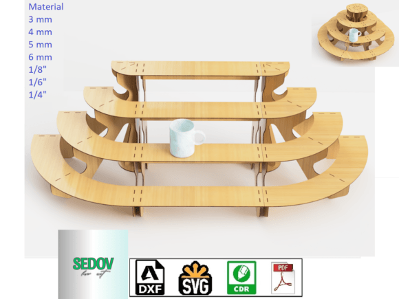 Laser Cut Template Retail Shelves for Modern Stands