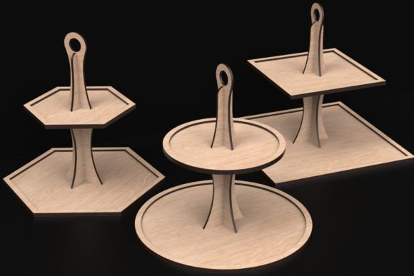 Laser Cut Wedding 2 Tier Tray Cake Stand