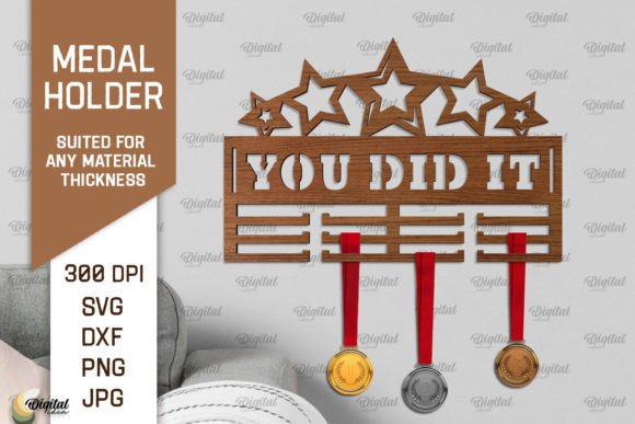 Medal Display Laser Cut SVG: Wall Decor for Branding