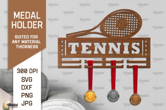 Tennis Medal Display Laser Cut SVG
