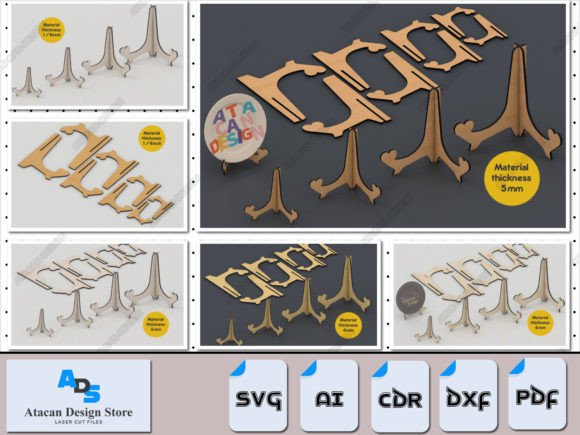 Versatile Classic Plate Display Stands for Laser Cutting