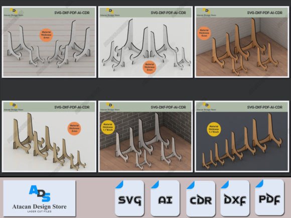 Versatile Easel Display Stand Bundle Svg for Laser Cutting Stands
