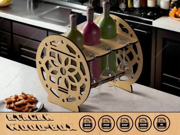Wine Glass Holder Elegant Display Stand for Laser Cutting Stands